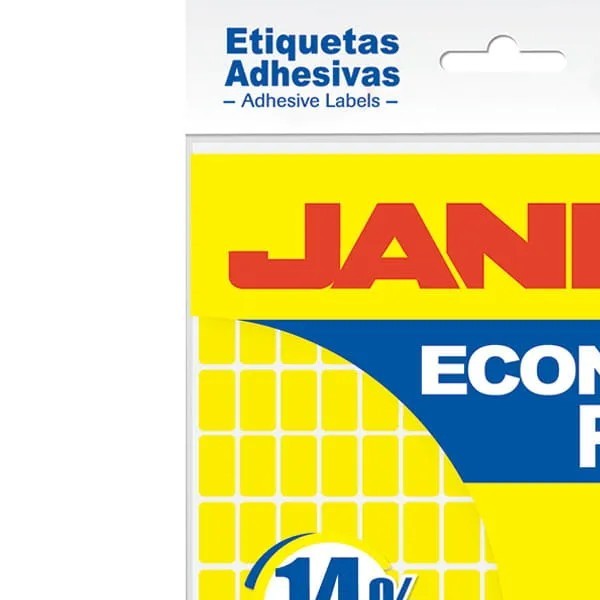 ETIQUETA ADH. FLUOR. JANEL 9X13 AMARILLO PAQ.C8H. E30